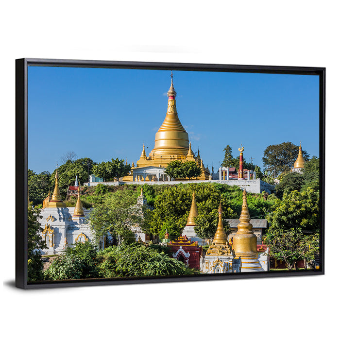 Sagaing Hills Temples, Mandalay Wall Art as a framed canvas