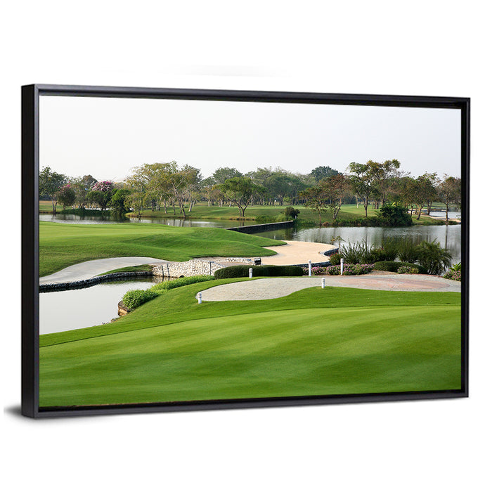 Stone Bridge Golf Course Wall Art as a framed canvas