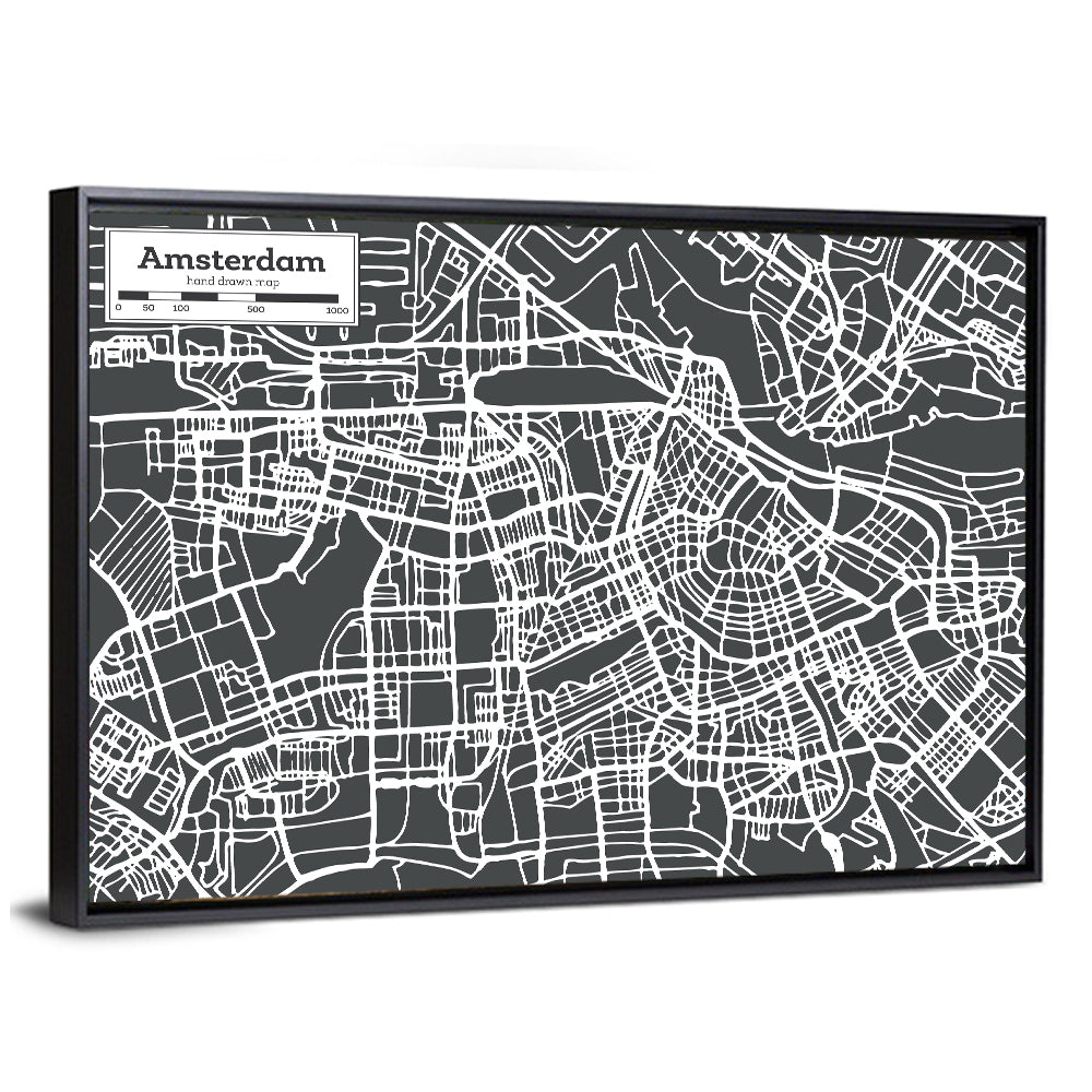 Amsterdam Map Wall Art