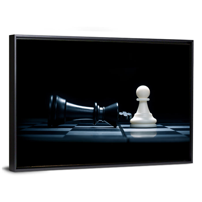 Pawn and Fallen King Wall Art as a framed canvas
