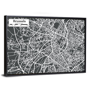 Brussels Map Wall Art