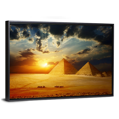 Great Pyramids of Giza at Dusk Wall Art