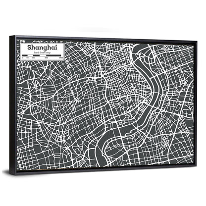 Shanghai City Map Wall Art