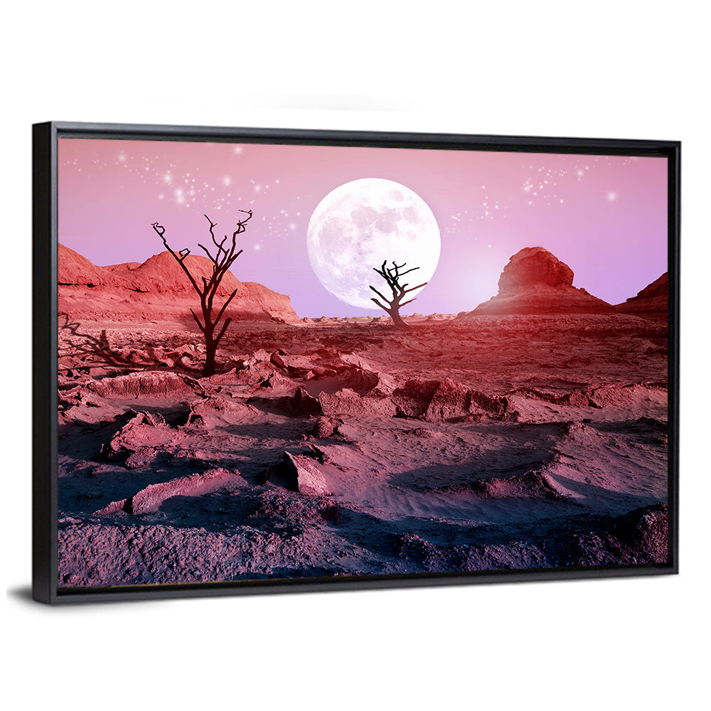 Desert Moon with Silhouetted Trees Wall Art