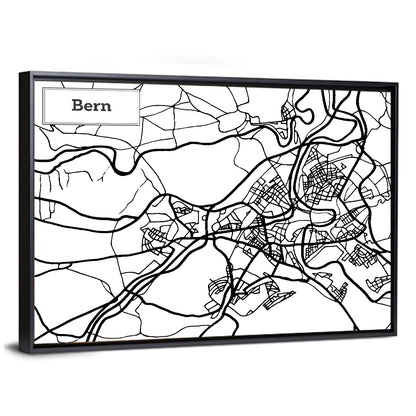 Bern City Map Wall Art