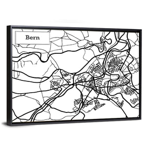 Bern City Map Wall Art