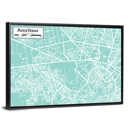 Amritsar City Map Wall Art