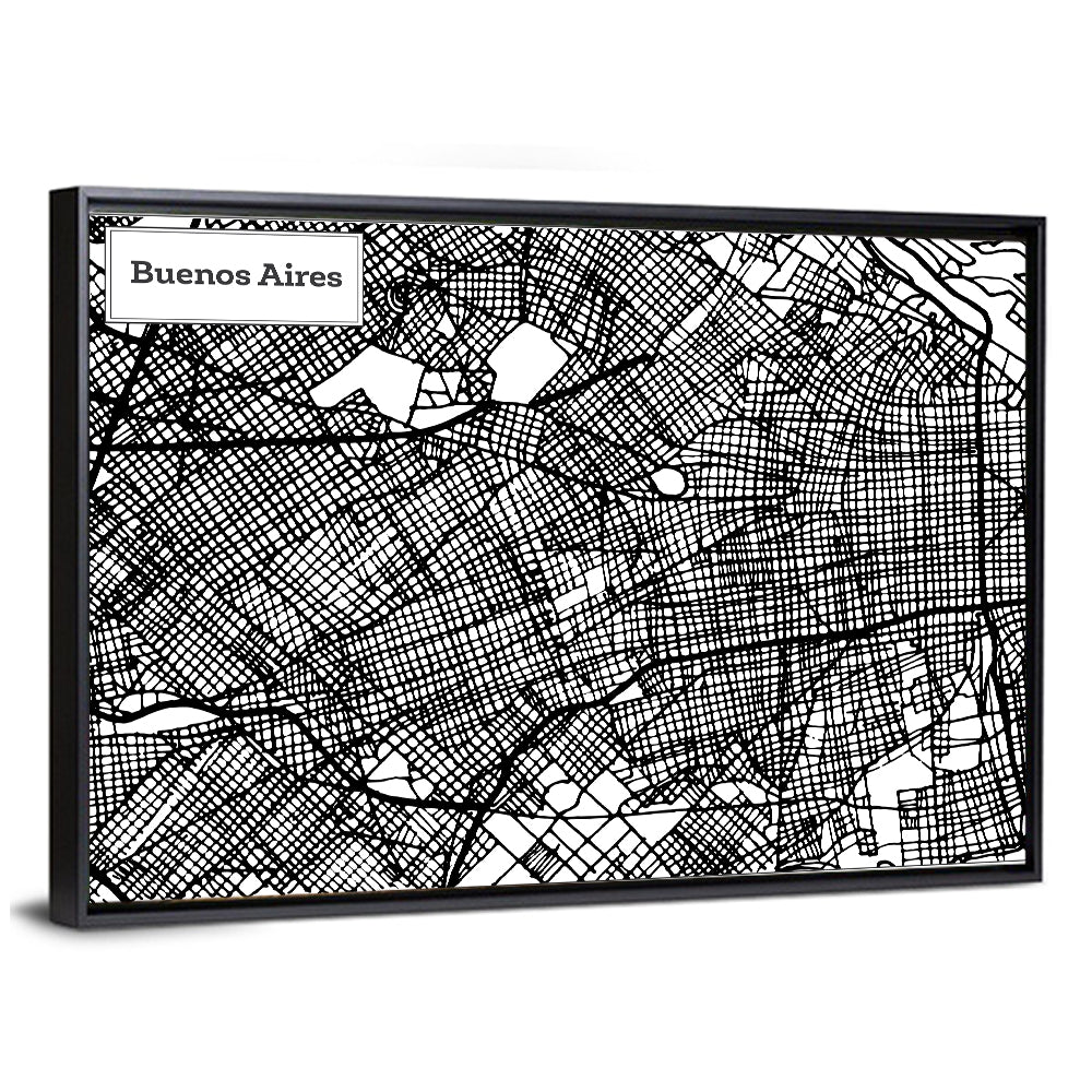 Buenos Aires City Map Wall Art