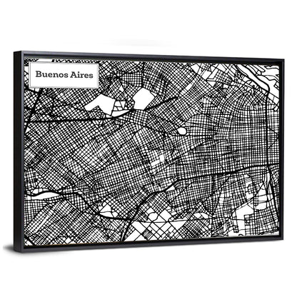 Buenos Aires City Map Wall Art
