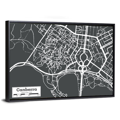 Canberra City Map Wall Art