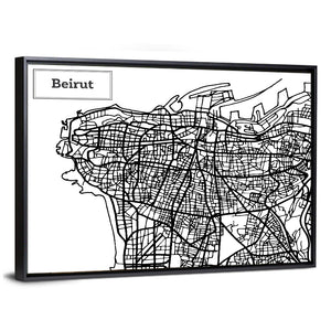 Beirut City Map Wall Art