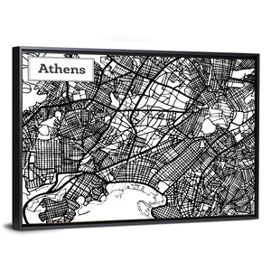 Athens Map Wall Art