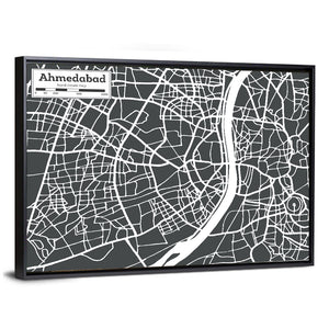 Ahmedabad City Map Wall Art