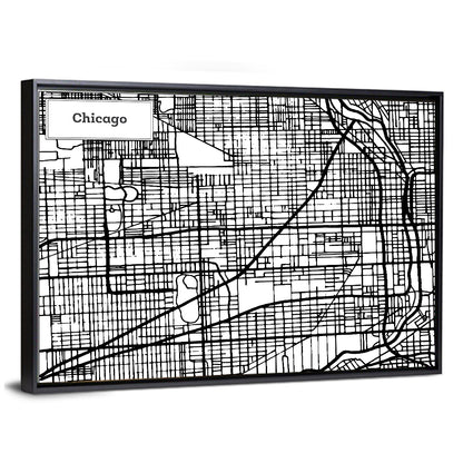 Chicago Illinois Map Wall Art