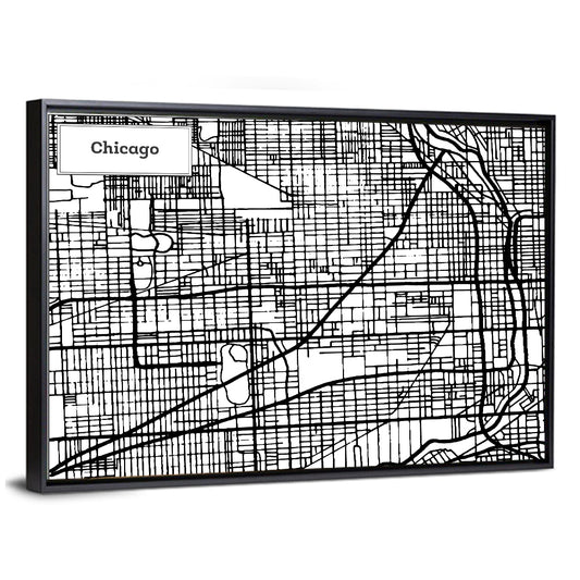 Chicago Illinois Map Wall Art