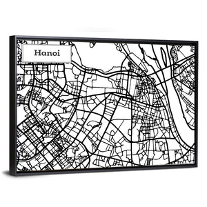 Hanoi City Map Wall Art