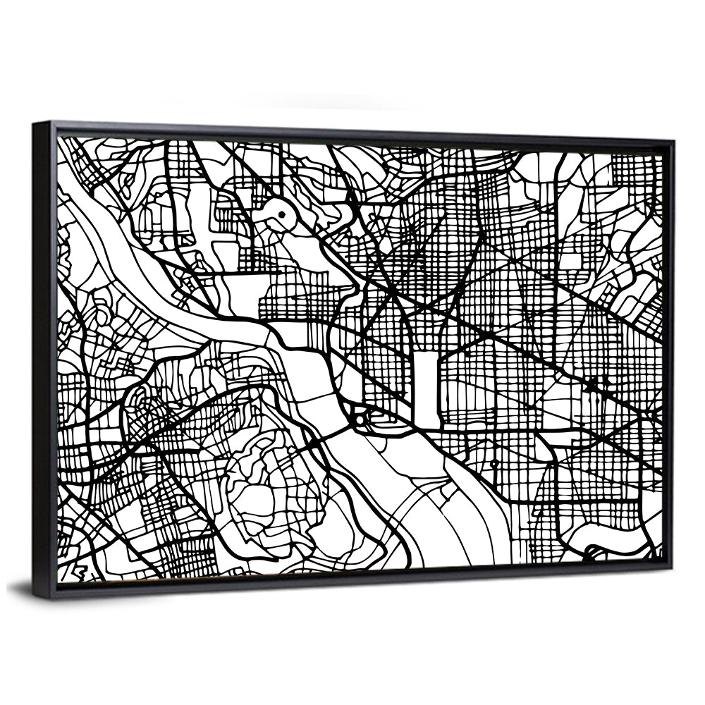 Washington Dc Street Grid Map Wall Art