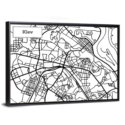 Kiev City Map Wall Art