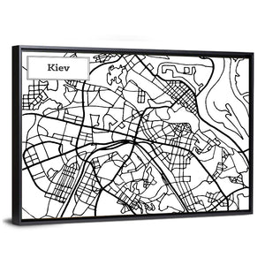 Kiev City Map Wall Art