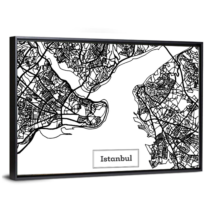 Istanbul Bosphorus Map Wall Art