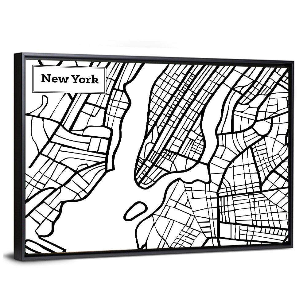 New York City Map, Manhattan Wall Art