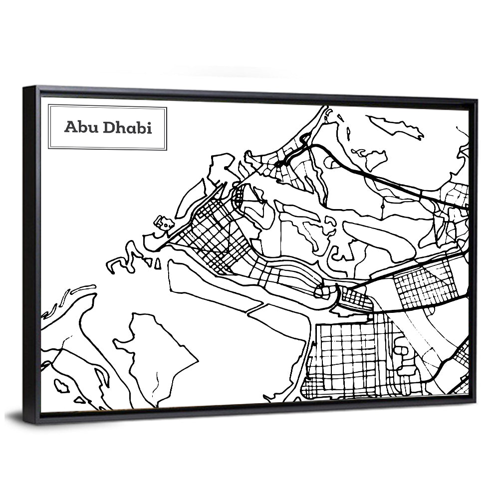 Abu Dhabi Map Wall Art