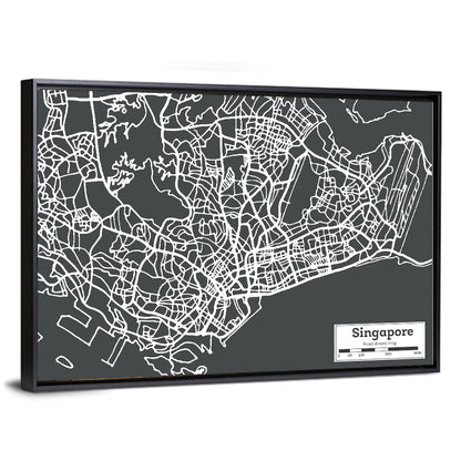 Singapore Minimal City Map Wall Art