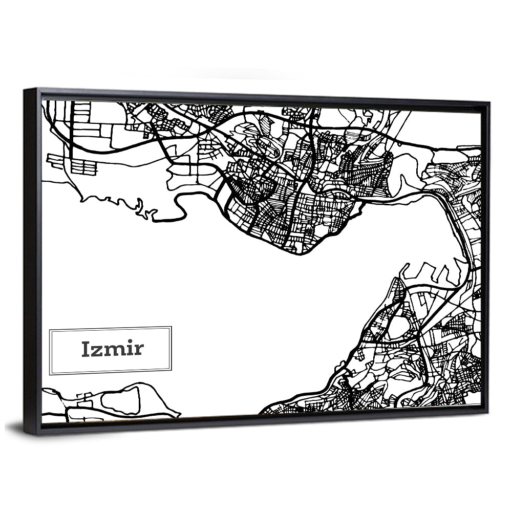 Izmir Coastal Map Wall Art