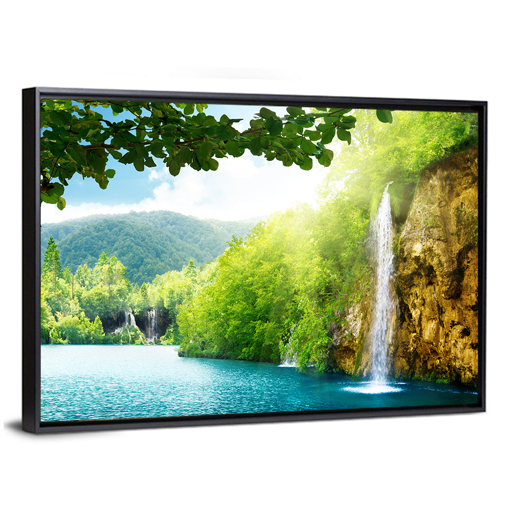 Plitvice Lakes Forest Waterfall Wall Art