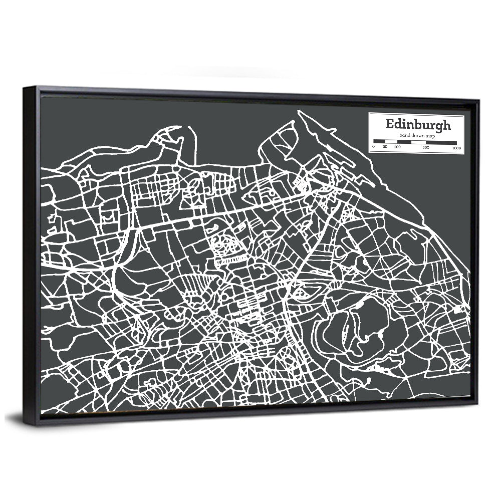 Edinburgh Minimalist City Map Wall Art
