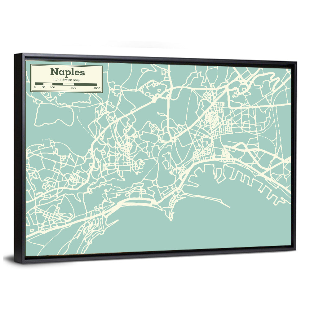 Naples Coastal Map Wall Art