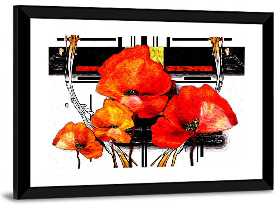 Poppy Closeup Abstract Wall Art