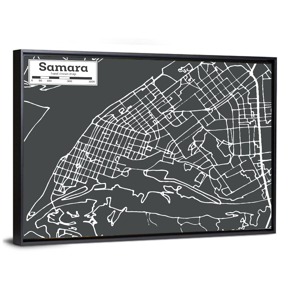 Samara City Map Wall Art