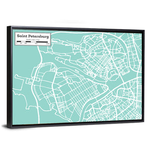 Saint Petersburg City Map Wall Art