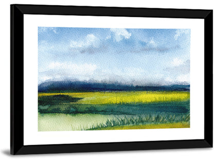 Summer Meadow Watercolor Wall Art