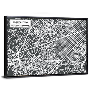 Barcelona City Map Wall Art