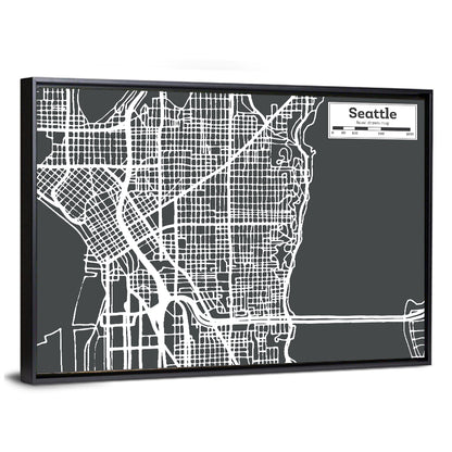 Seattle City Map Wall Art