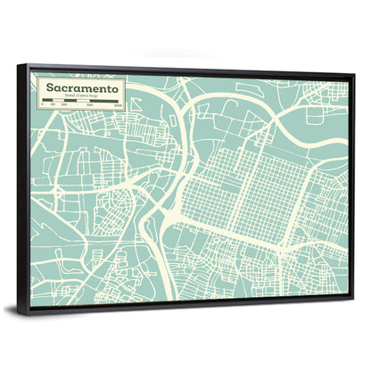 Sacramento River Map Wall Art