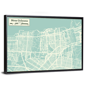 New Orleans City Map Wall Art