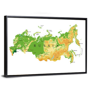 Russia Relief Map Wall Art