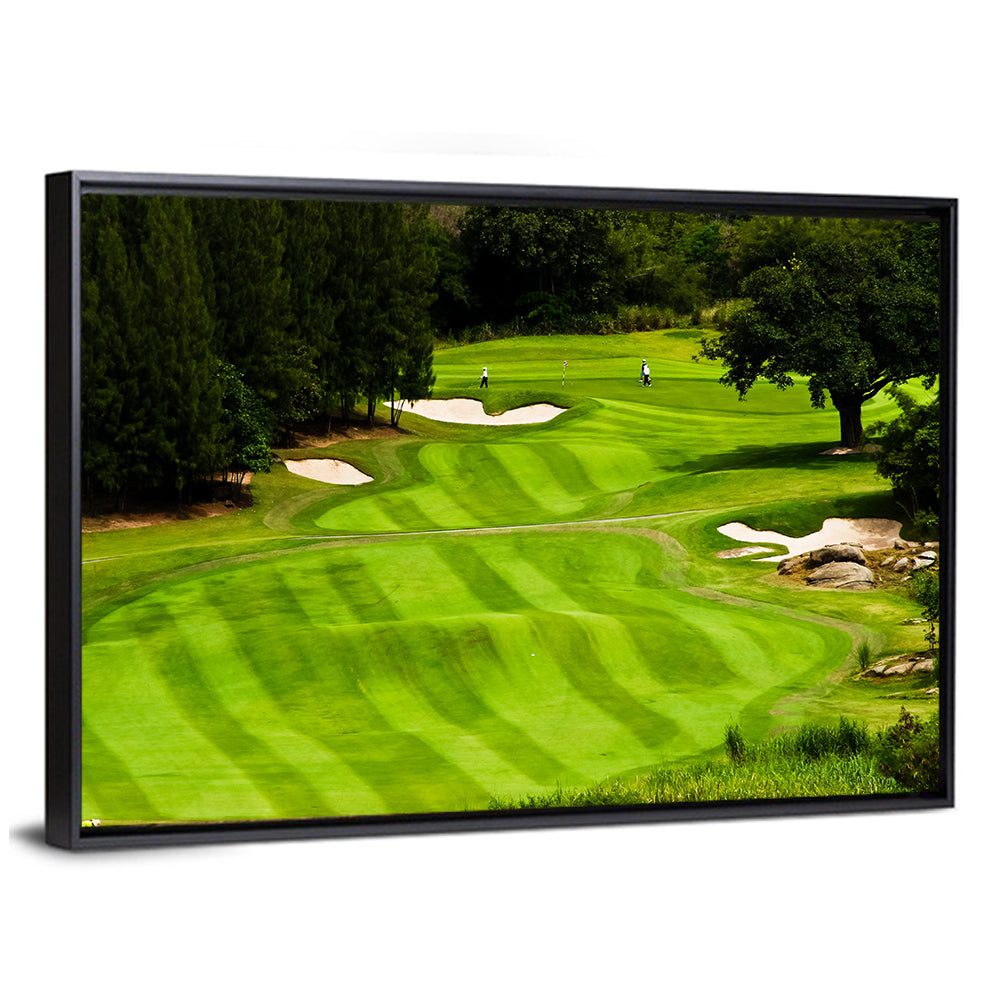 Sloping Golf Fairway with Bunkers Wall Art