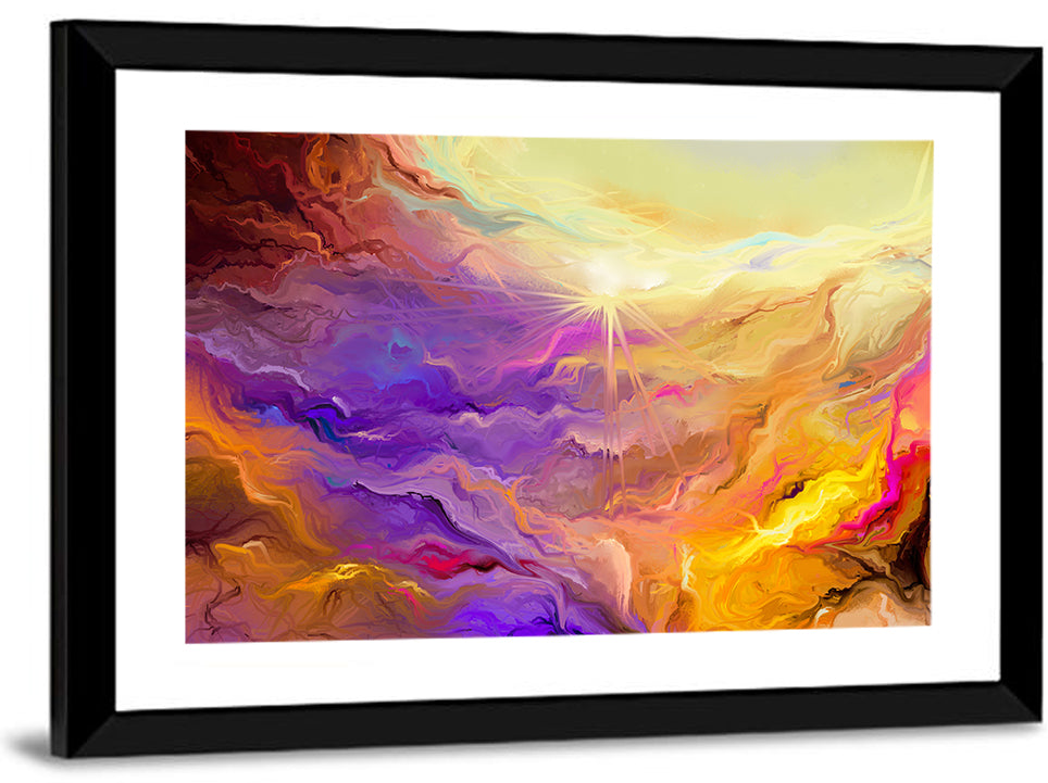 Radiant Sunburst Abstract Wall Art