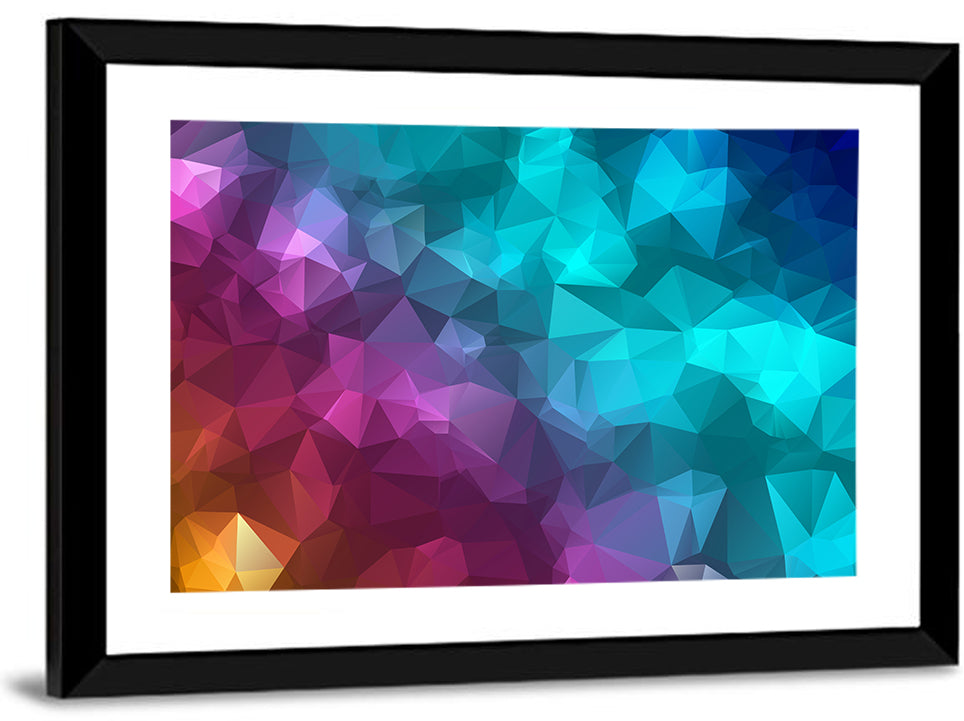 Multicolor Polygon Geometry Wall Art