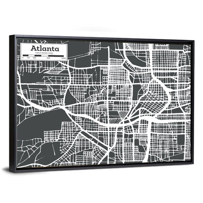 Atlanta Street Grid Map Wall Art