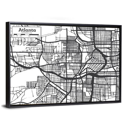 Atlanta City Map Wall Art