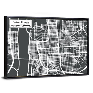 Baton Rouge Louisiana City Map Wall Art