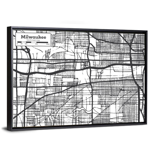 Milwaukee Wisconsin City Map Wall Art