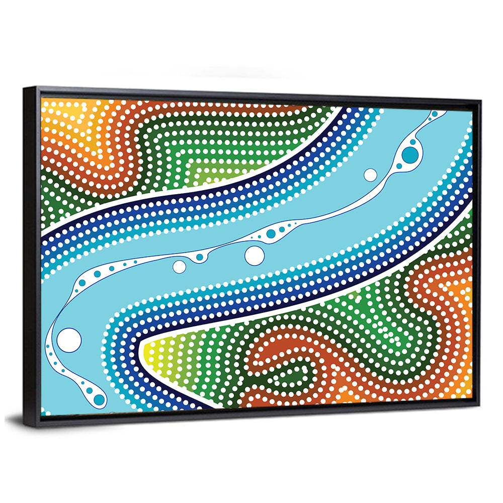Aboriginal River Dot Wall Art
