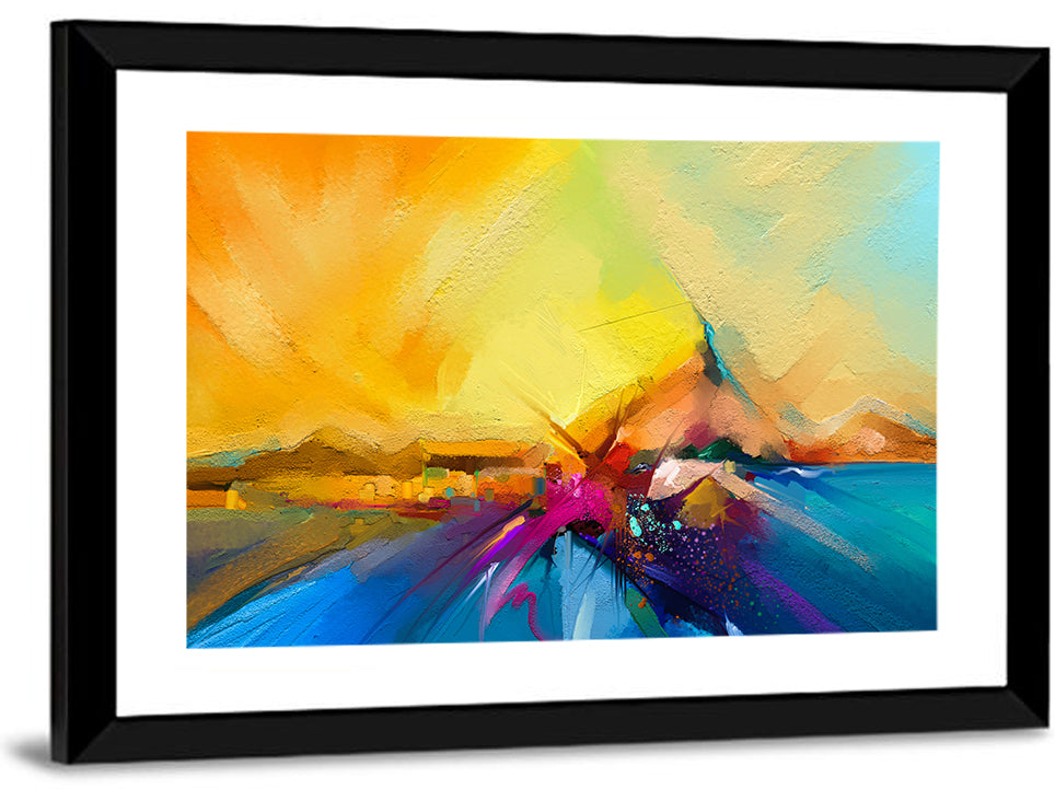 Diagonal Seascape Sunset Wall Art