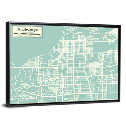 Anchorage Alaska City Map Wall Art